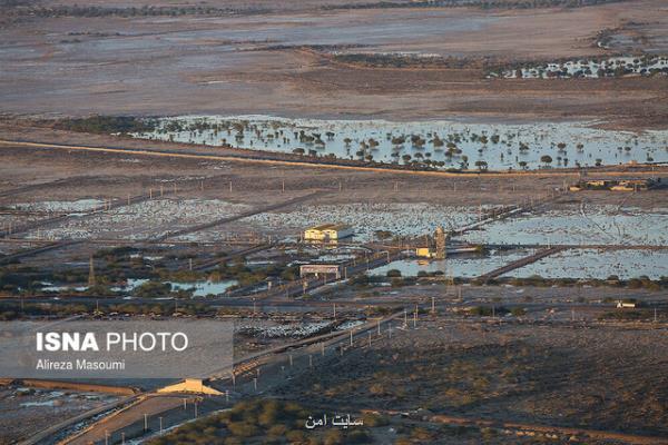 تصویر ماهواره ای وقوع سیلاب در هرمزگان و سیستان و بلوچستان